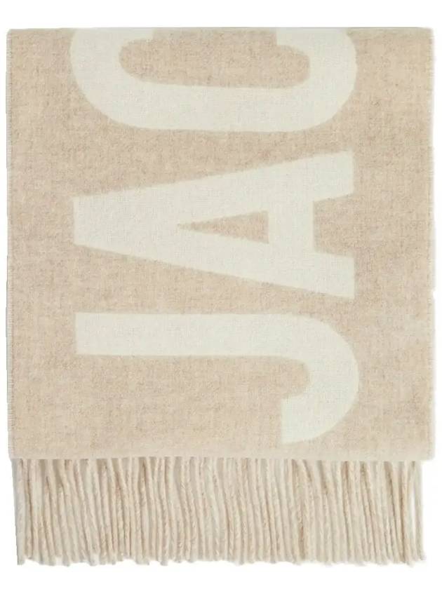 Lecharpe Fringe Logo Virgin Wool Muffler Beige - JACQUEMUS - BALAAN 3