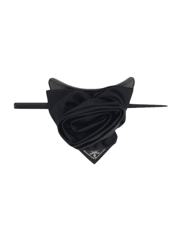 Women's Logo Hairpin Hairband Black - PRADA - BALAAN 1