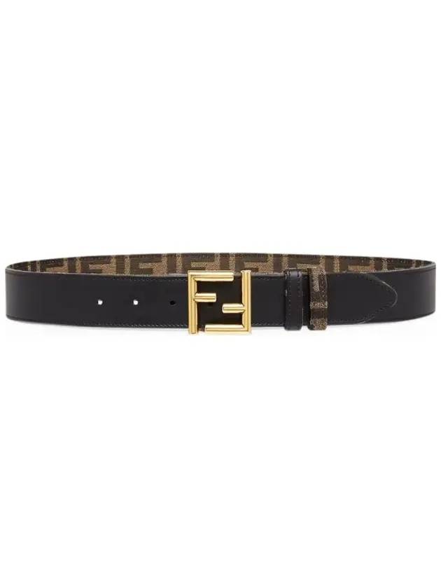 FF Fabric Reversible Leather Belt Black - FENDI - BALAAN.