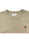 Small Heart Logo Sweatshirt Beige - AMI - BALAAN 5