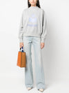 Women's Moby Logo Cotton Sweatshirt Grey - ISABEL MARANT ETOILE - BALAAN 3