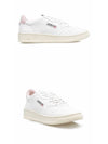 Women's Medalist Leather Low Sneakers White Pink Tab - AUTRY - BALAAN 5