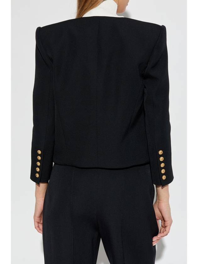 Balmain Blazer With Satin Lapels, Women's, Black - BALMAIN - BALAAN 4