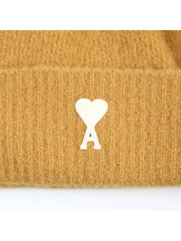 Logo Patch Knit Beanie Mustard - AMI - BALAAN 4