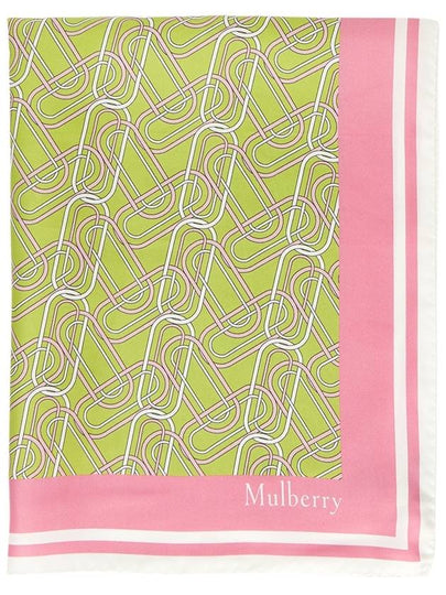 Women's Softie Chain Square Scarf Green - MULBERRY - BALAAN 2