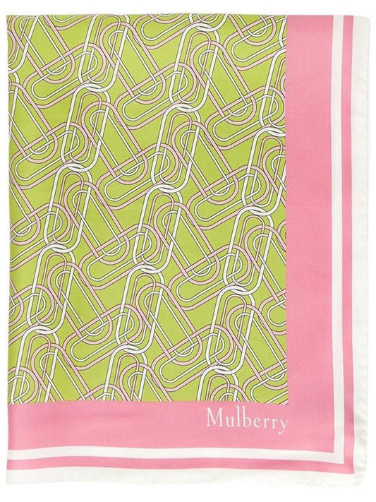 Women's Softie Chain Square Scarf Green - MULBERRY - BALAAN 2