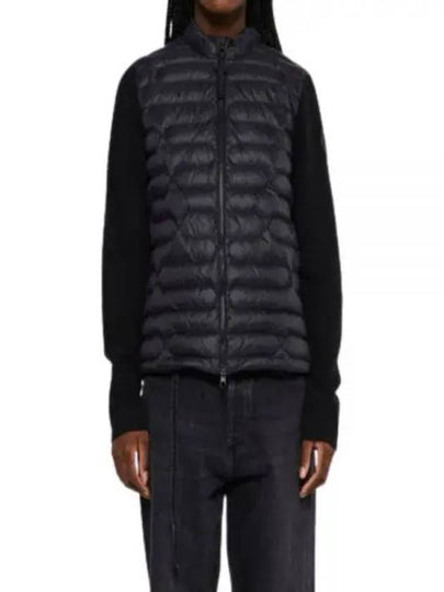 Padded Cotton Zip Up Cardigan Black - MONCLER - BALAAN 2