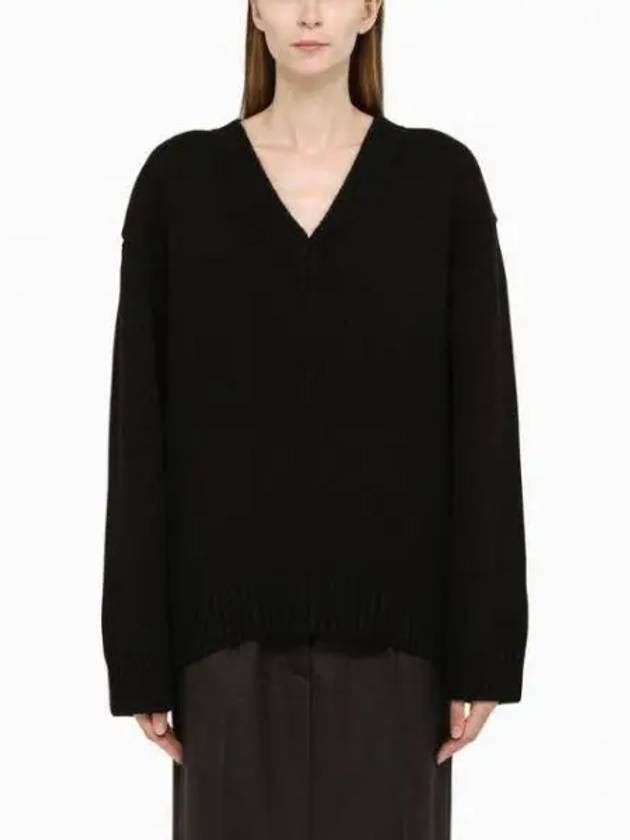 Wool cashmere V-neck knit - PRADA - BALAAN 2