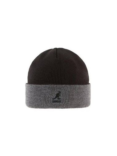 2978BC BLACK DARK FLANNEL Cuff Pull on Acrylic Beanie - KANGOL - BALAAN 1