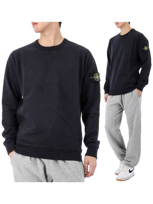 Wappen Patch Crew Neck Cotton Sweatshirt Navy - STONE ISLAND - BALAAN 2