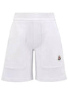 Kids Fleece Shorts White 8H00010 809AG 002 4A 6A - MONCLER - BALAAN 1