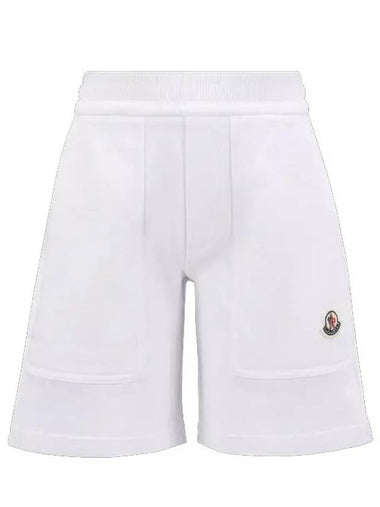 Kids Fleece Shorts White 8H00010 809AG 002 4A 6A - MONCLER - BALAAN 1