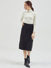 Suede H Banding Skirt Black - MANAVIS7 - BALAAN 4