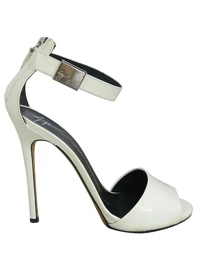 White patent silver logo decoration women s open toe high heel sandals - GIUSEPPE ZANOTTI - BALAAN 3