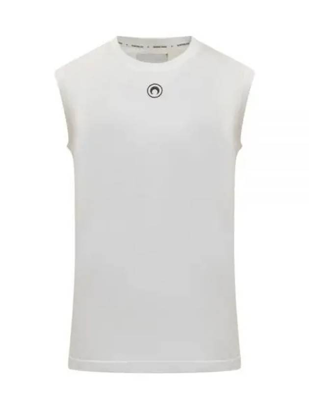 MTT075CJER0009 WH10 logo embroidered sleeveless t-shirt - MARINE SERRE - BALAAN 1