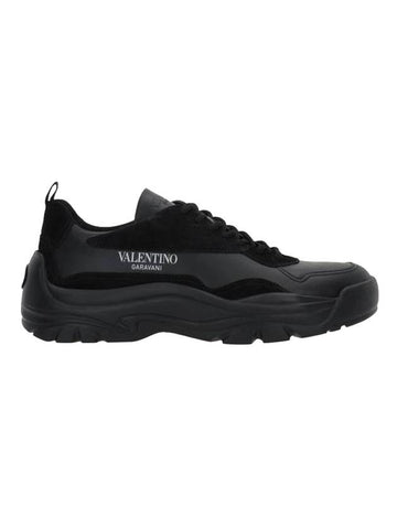 Gumboy Banshee Leather Low Top Sneakers Black - VALENTINO - BALAAN 1