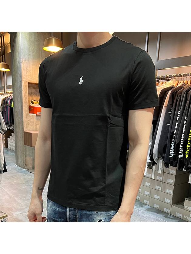 Polo Ralph Lauren Central Pony Logo Short Sleeve TShirt Polo Black 710839046 001 - POLO RALPH LAUREN - BALAAN 3