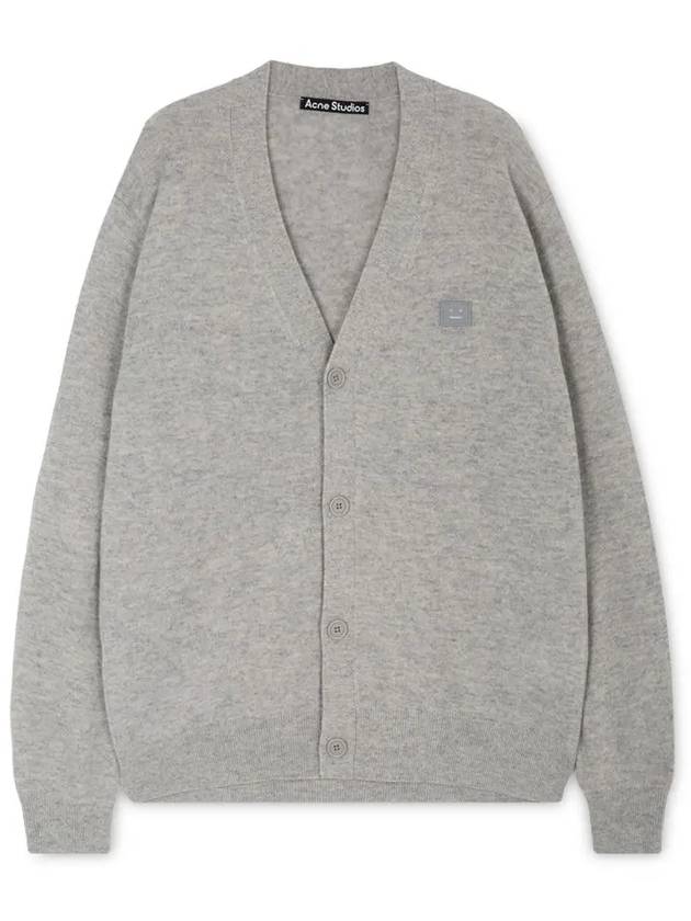 Keve Face Wool V-neck Cardigan Grey - ACNE STUDIOS - BALAAN 4