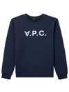 Men's VPC Logo Print Crew Neck Sweatshirt Navy - A.P.C. - BALAAN 2