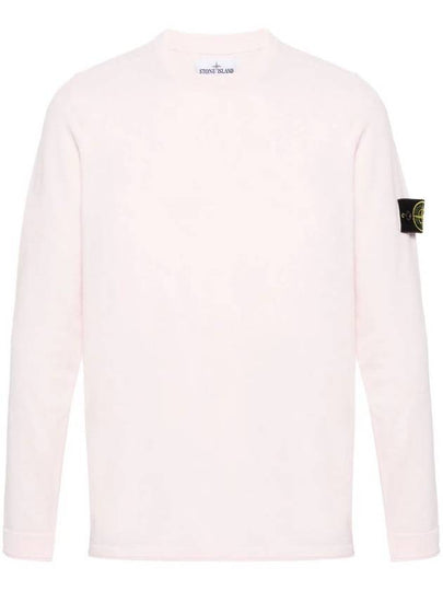 Raw Hand Cotton Crewneck Knit Top Pink - STONE ISLAND - BALAAN 2