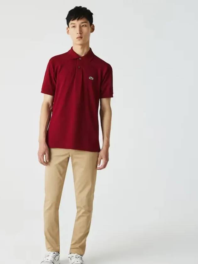 Men's Logo Classic Fit Cotton Short Sleeve Polo Shirt Burgundy - LACOSTE - BALAAN 5