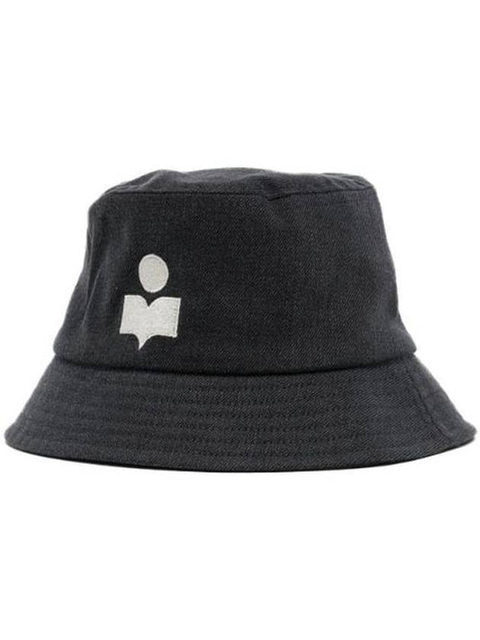 Haley Embroidered Logo Bucket Hat Black - ISABEL MARANT - BALAAN 1