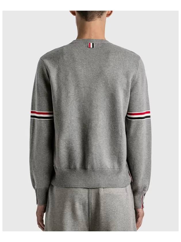 Men's Milan Stitch Armband Crew Neck Knit Top Light Grey - THOM BROWNE - BALAAN 6