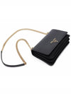 Saffiano Pocono Chain Shoulder Bag Black Gold - PRADA - BALAAN 6