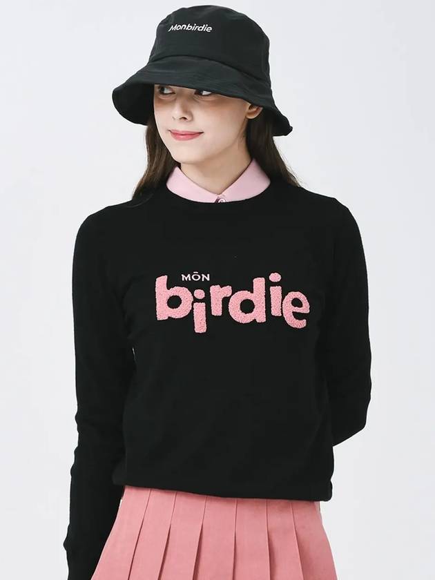 Graphic crew neck long sleeve knit BLACK - MONBIRDIE GOLF - BALAAN 3