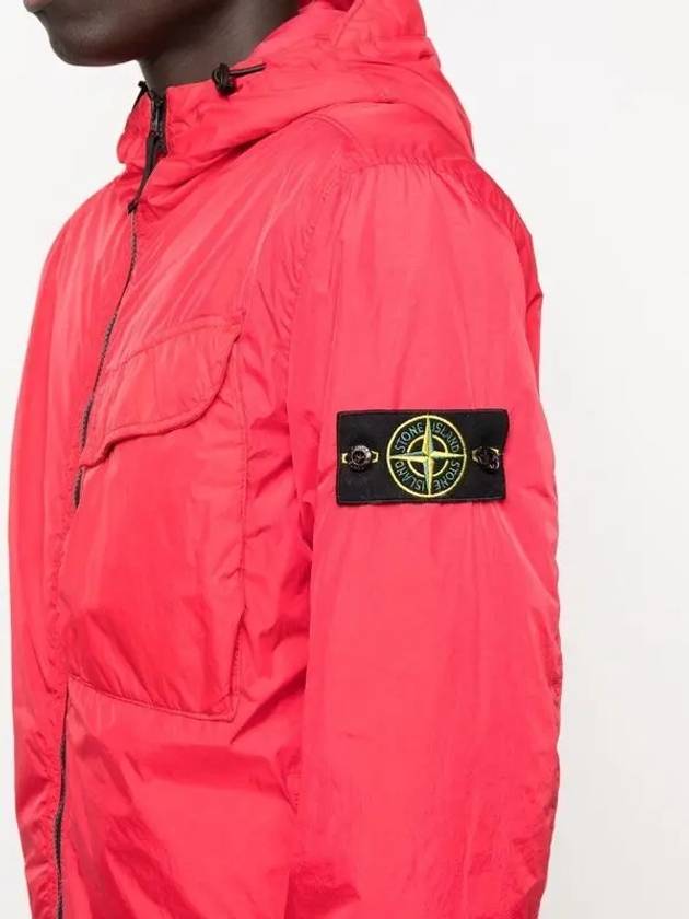 Wappen Patch Nylon Crinklips Hooded Jacket Red - STONE ISLAND - BALAAN 3