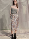 Claude Sunrise Velvet Midi H-line Skirt Brown - SORRY TOO MUCH LOVE - BALAAN 1