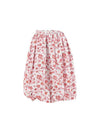 Women's Flower Midi Cotton Pleated Skirt White - PATOU - BALAAN 1