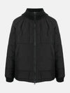 Wappen Patch Quilted Cupro Cotton Zip Up Hoodie Black - STONE ISLAND - BALAAN 3