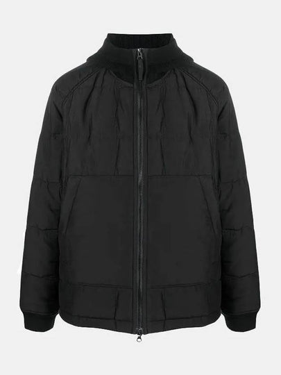 Wappen Patch Quilted Cupro Cotton Zip Up Hoodie Black - STONE ISLAND - BALAAN 2