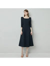 RISA Square neck tweed Dress Navy - AME - BALAAN 1