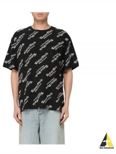 Logo All Over Cotton Short Sleeve T-shirt Black - KENZO - BALAAN 2