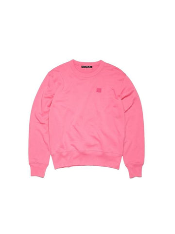 Logo Patch Regular Fit Crew Neck Sweatshirt Pink - ACNE STUDIOS - BALAAN 1