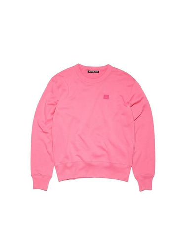 Logo Patch Regular Fit Crew Neck Sweatshirt Pink - ACNE STUDIOS - BALAAN 1