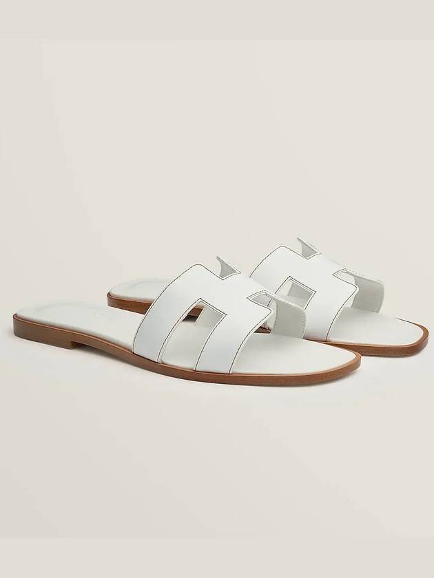 Oran Calfskin Slippers Blanc - HERMES - BALAAN 2