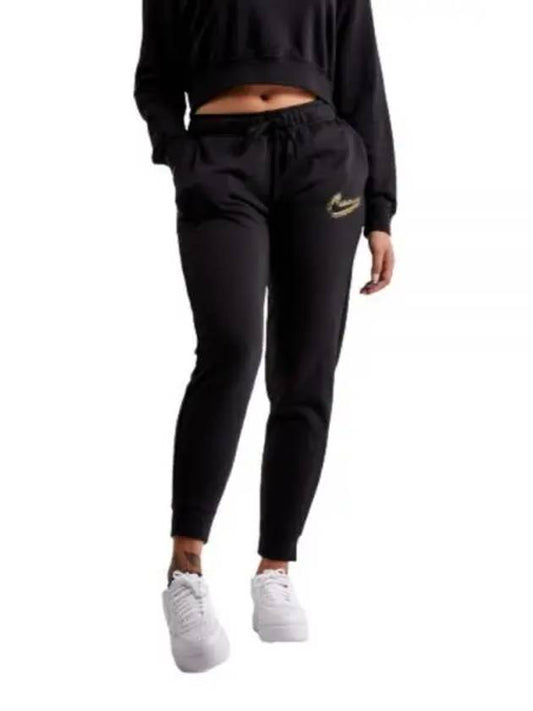 Women's Stardust Logo Fleece Jogger Track Pants Black - NIKE - BALAAN 2