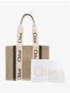 Woody Canvas Medium Tote Bag White Navy - CHLOE - BALAAN 5