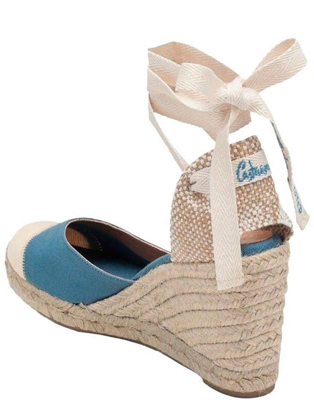 Blue Espardille Carina Sandals With Wedge Heel In Cotton Woman - CASTANER - BALAAN 3