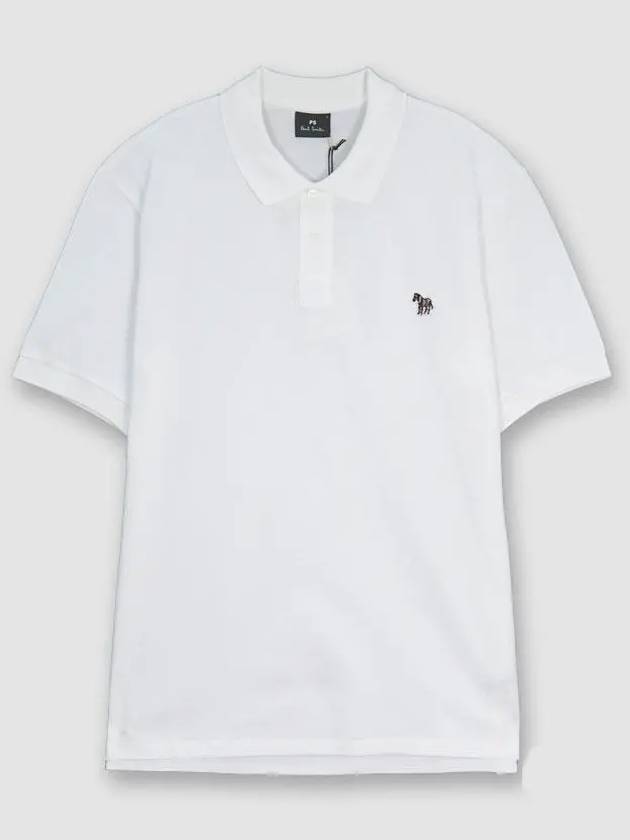 Men's Zebra Patch Short Sleeve PK Shirt White - PAUL SMITH - BALAAN.