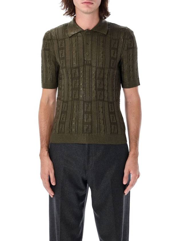 FF Motif Wool Polo Shirt Green - FENDI - BALAAN 2