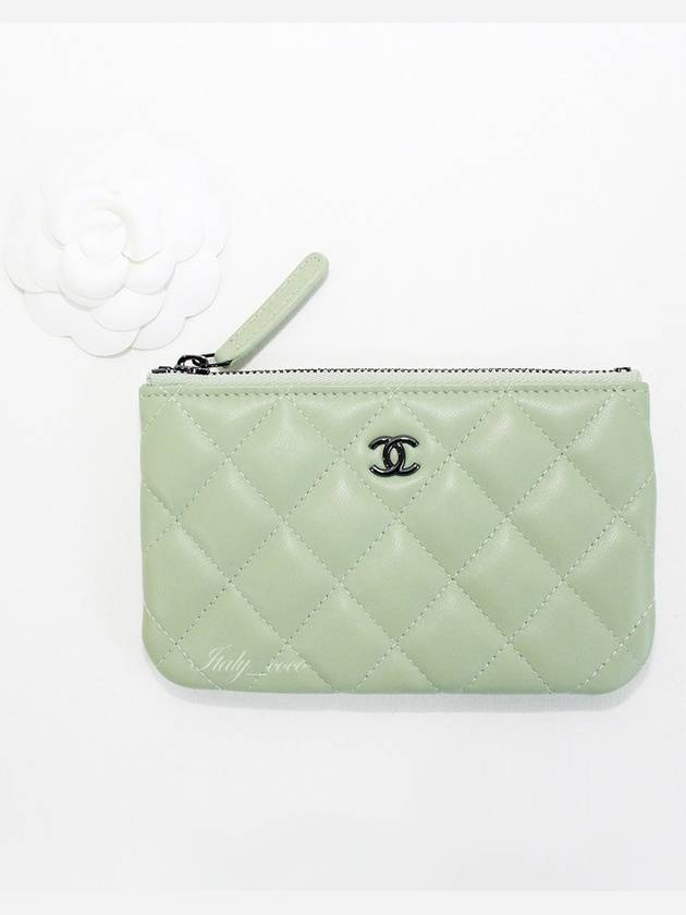 Classic Mini Small Pouch Lambskin Mint Black A82365 B06311 NS844 - CHANEL - BALAAN 4