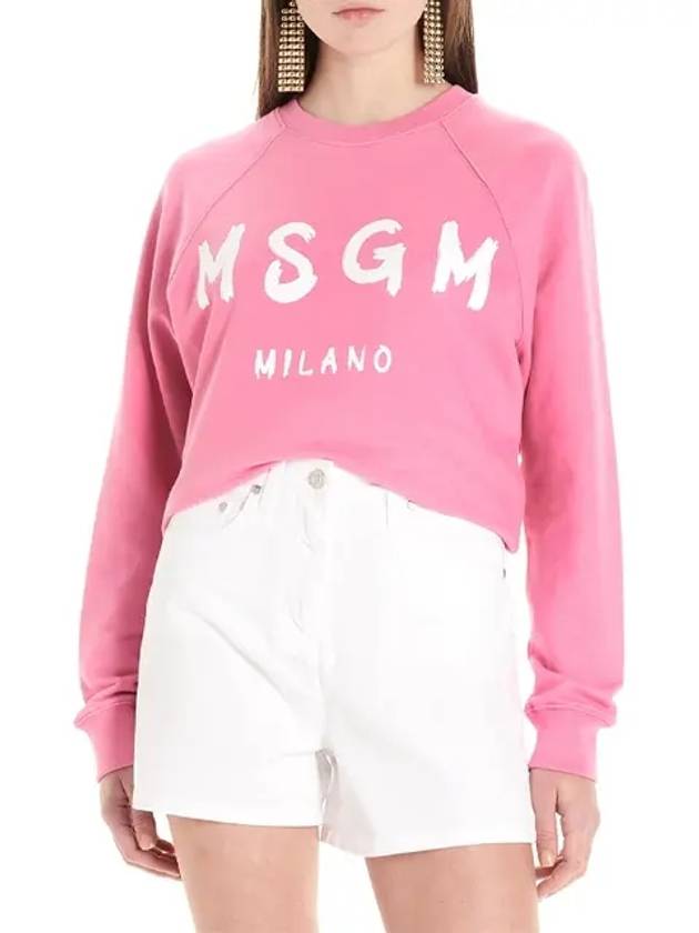 Brush Logo Printing Sweatshirt Pink - MSGM - BALAAN 3