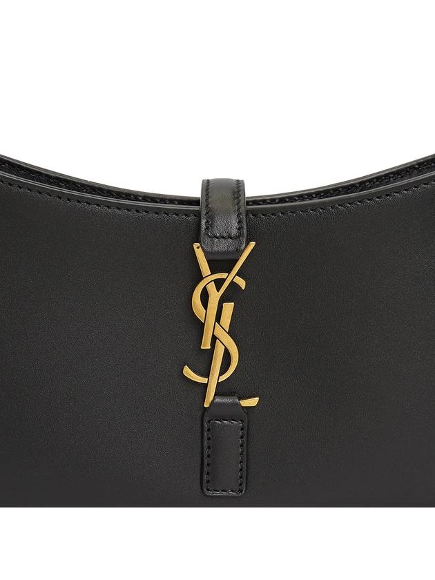 LE 5A 7 Small Smooth Leather Hobo Shoulder Bag Black - SAINT LAURENT - BALAAN 8