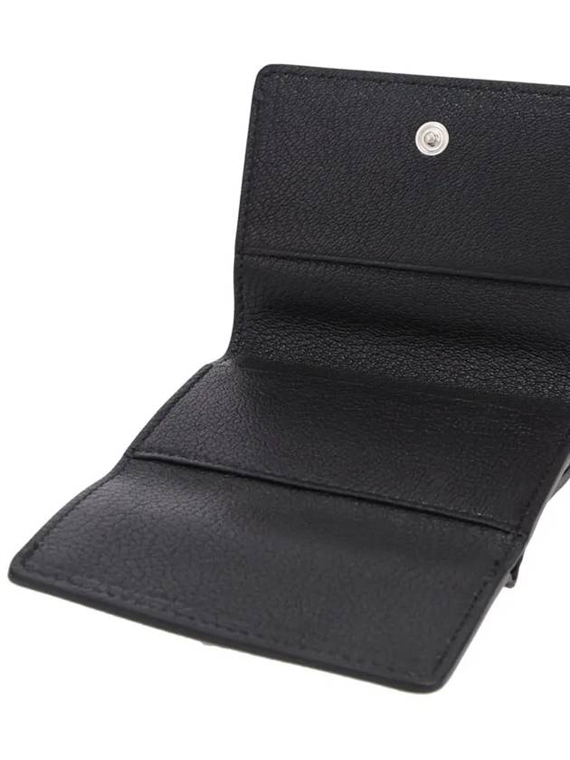 Snap Button Leather Half Wallet Black - MAISON MARGIELA - BALAAN 5