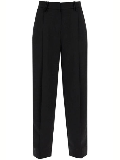 Light Twill Suiting Relaxed Pleated Slacks Black - GANNI - BALAAN 2