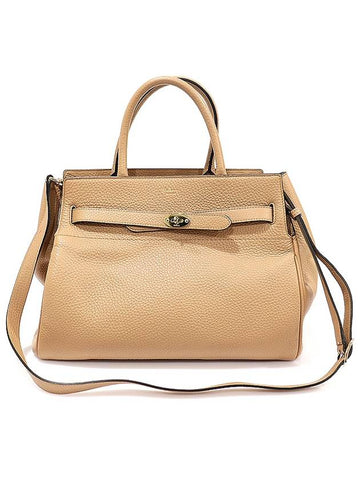 HH6328 Beige Grain Leather Gold Plated Medium Belted Basewater 2WAY - MULBERRY - BALAAN 1